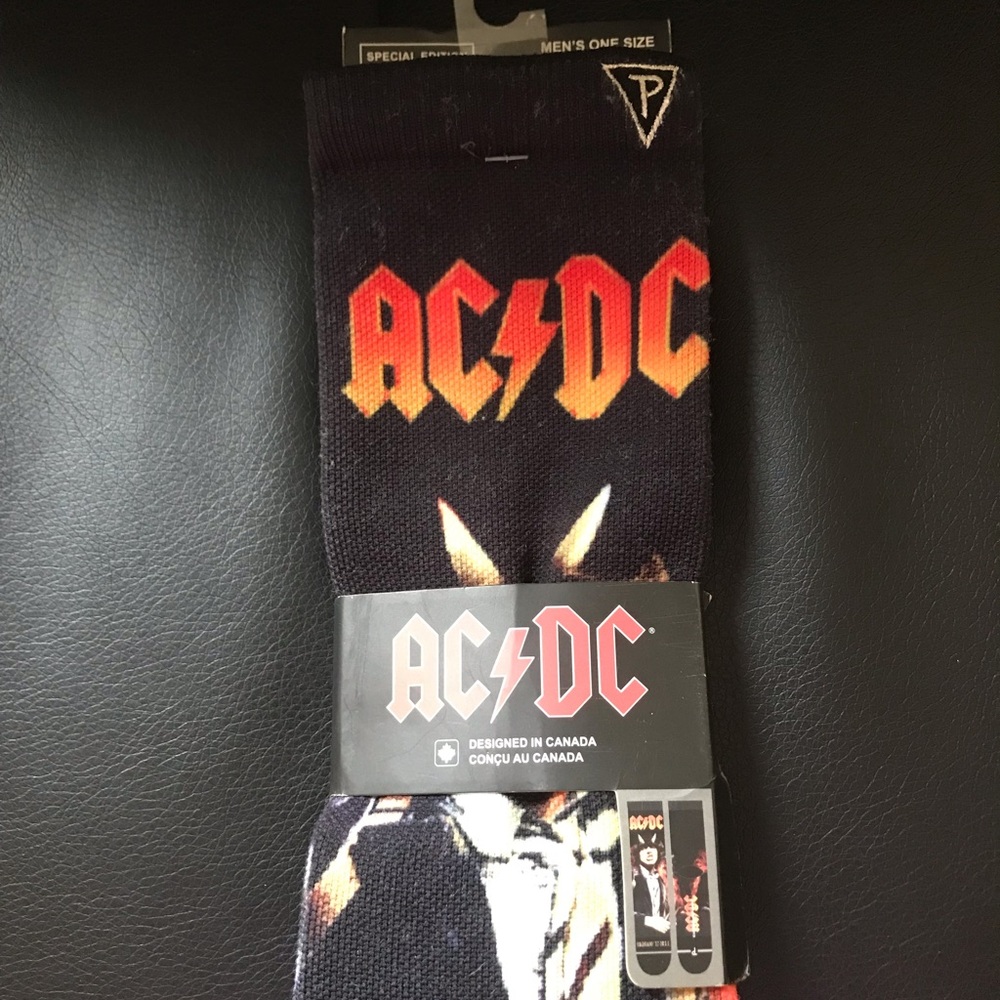 AC/DC Men’s Black Graphic Socks - Band Logo Design